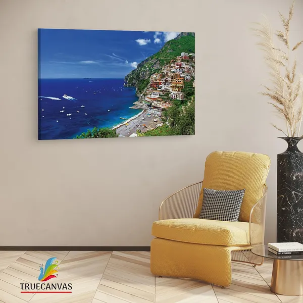 Multicolor_Amalfi_Coast,_Wooden_Framed_Canvas_Paintings_|_For_Living_Room_|_Bedroom_|_Office_|_Gallery_|_Ready_Wall_Mount_Canvas_Wall_Art_Painting_|_Size_-_12_X_18In,_Ct0221
