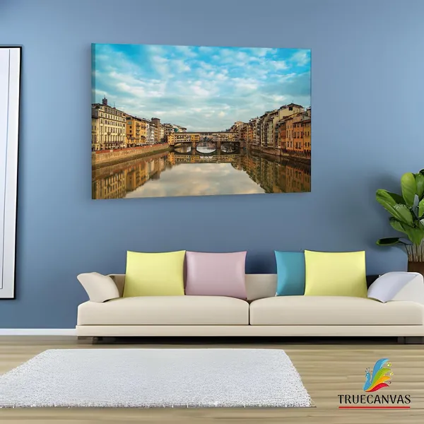 Multicolor_Ponte_Vecchio,_Wooden_Framed_Canvas_Paintings_|_For_Living_Room_|_Bedroom_|_Office_|_Gallery_|_Ready_Wall_Mount_Canvas_Wall_Art_Painting_|_Size_-_12_X_18In,_Ct0222