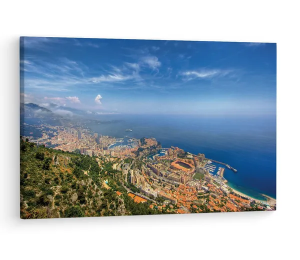 Multicolor_Panoramic_Monaco,_Wooden_Framed_Canvas_Paintings_|_For_Living_Room_|_Bedroom_|_Office_|_Gallery_|_Ready_Wall_Mount_Canvas_Wall_Art_Painting_|_Size_-_12_X_18In,_Ct0231