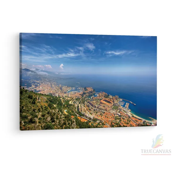 Multicolor_Panoramic_Monaco,_Wooden_Framed_Canvas_Paintings_|_For_Living_Room_|_Bedroom_|_Office_|_Gallery_|_Ready_Wall_Mount_Canvas_Wall_Art_Painting_|_Size_-_12_X_18In,_Ct0231