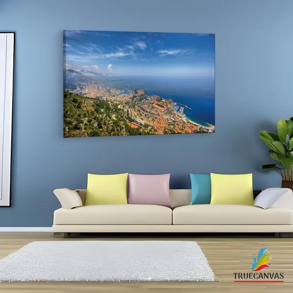 Multicolor_Panoramic_Monaco,_Wooden_Framed_Canvas_Paintings_|_For_Living_Room_|_Bedroom_|_Office_|_Gallery_|_Ready_Wall_Mount_Canvas_Wall_Art_Painting_|_Size_-_12_X_18In,_Ct0231