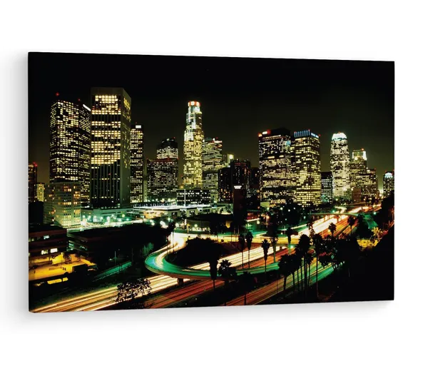 Multicolor_Los_Angeles_City_Night,_Wooden_Framed_Canvas_Paintings_|_For_Living_Room_|_Bedroom_|_Office_|_Gallery_|_Ready_Wall_Mount_Canvas_Wall_Art_Painting_|_Size_-_12_X_18In,_Ct0232