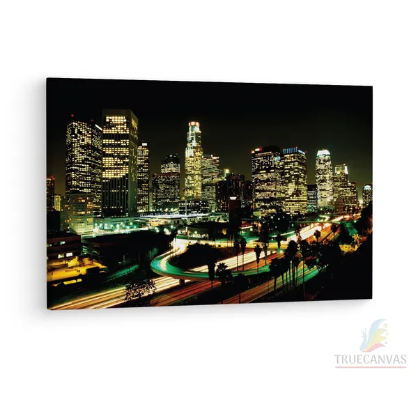 Multicolor_Los_Angeles_City_Night,_Wooden_Framed_Canvas_Paintings_|_For_Living_Room_|_Bedroom_|_Office_|_Gallery_|_Ready_Wall_Mount_Canvas_Wall_Art_Painting_|_Size_-_12_X_18In,_Ct0232