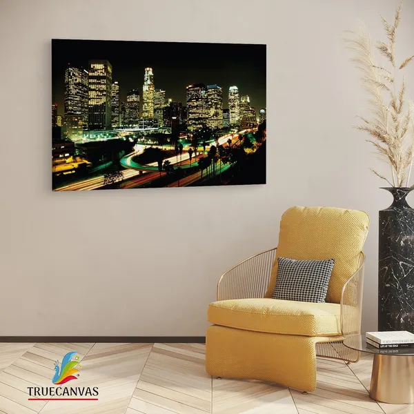 Multicolor_Los_Angeles_City_Night,_Wooden_Framed_Canvas_Paintings_|_For_Living_Room_|_Bedroom_|_Office_|_Gallery_|_Ready_Wall_Mount_Canvas_Wall_Art_Painting_|_Size_-_12_X_18In,_Ct0232