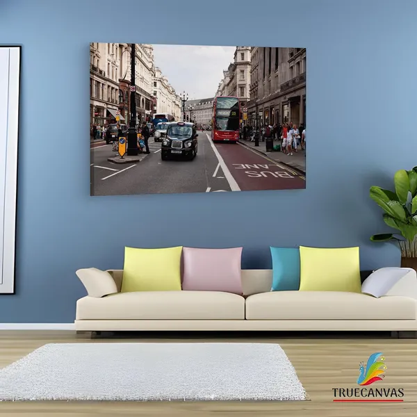 Multicolor_London,_Street,_Traffic,_Wooden_Framed_Canvas_Paintings_|_For_Living_Room_|_Bedroom_|_Office_|_Gallery_|_Ready_Wall_Mount_Canvas_Wall_Art_Painting_|_Size_-_12_X_18In,_Ct0233