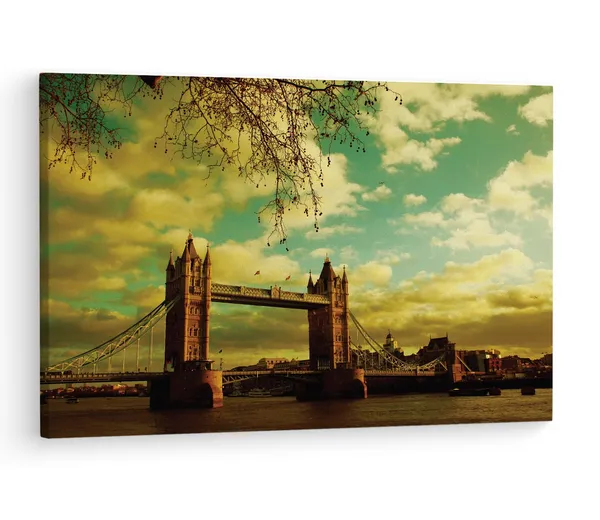 Multicolor_Tower_Bridge,_Wooden_Framed_Canvas_Paintings_|_For_Living_Room_|_Bedroom_|_Office_|_Gallery_|_Ready_Wall_Mount_Canvas_Wall_Art_Painting_|_Size_-_12_X_18In,_Ct0234