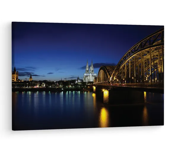 Multicolor_Hohenzollern_Bridge,_Wooden_Framed_Canvas_Paintings_|_For_Living_Room_|_Bedroom_|_Office_|_Gallery_|_Ready_Wall_Mount_Canvas_Wall_Art_Painting_|_Size_-_12_X_18In,_Ct0236