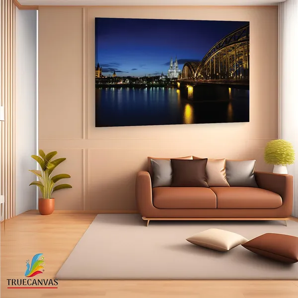Multicolor_Hohenzollern_Bridge,_Wooden_Framed_Canvas_Paintings_|_For_Living_Room_|_Bedroom_|_Office_|_Gallery_|_Ready_Wall_Mount_Canvas_Wall_Art_Painting_|_Size_-_12_X_18In,_Ct0236