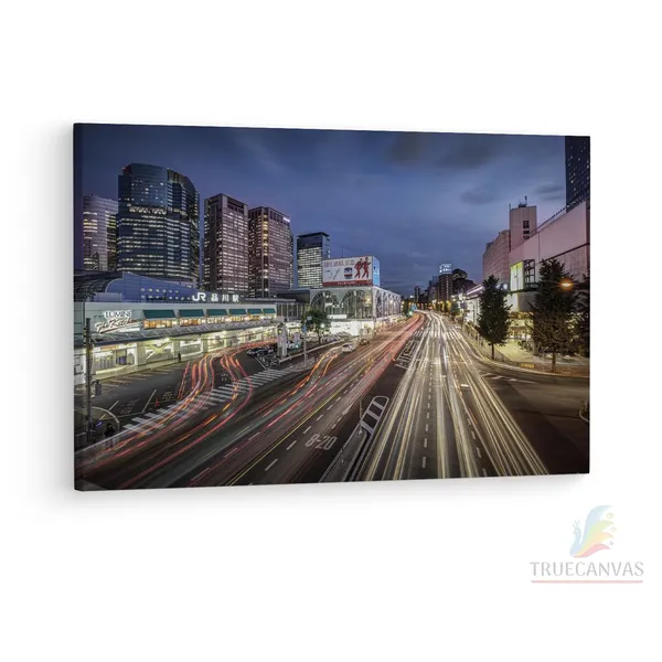 Multicolor_Shinagawa_Station,_Wooden_Framed_Canvas_Paintings_|_For_Living_Room_|_Bedroom_|_Office_|_Gallery_|_Ready_Wall_Mount_Canvas_Wall_Art_Painting_|_Size_-_12_X_18In,_Ct0237