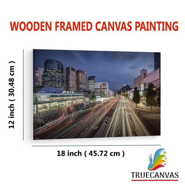 Multicolor_Shinagawa_Station,_Wooden_Framed_Canvas_Paintings_|_For_Living_Room_|_Bedroom_|_Office_|_Gallery_|_Ready_Wall_Mount_Canvas_Wall_Art_Painting_|_Size_-_12_X_18In,_Ct0237