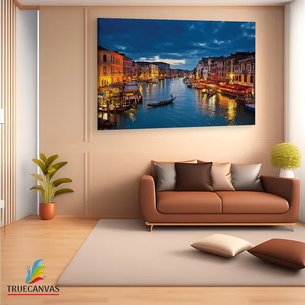 Multicolor_Grand_Canal,_Wooden_Framed_Canvas_Paintings_|_For_Living_Room_|_Bedroom_|_Office_|_Gallery_|_Ready_Wall_Mount_Canvas_Wall_Art_Painting_|_Size_-_12_X_18In,_Ct0238