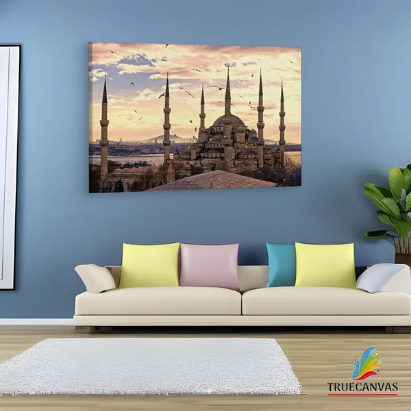 Multicolor_The_Blue_Mosque,_Wooden_Framed_Canvas_Paintings_|_For_Living_Room_|_Bedroom_|_Office_|_Gallery_|_Ready_Wall_Mount_Canvas_Wall_Art_Painting_|_Size_-_12_X_18In,_Ct0239