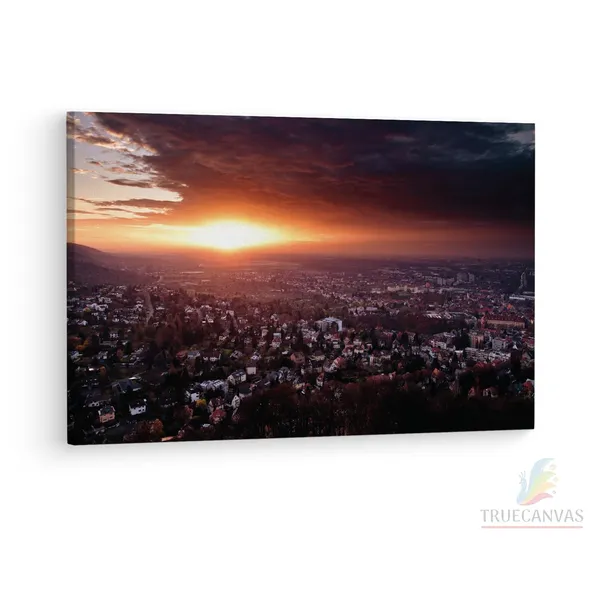 Multicolor_Sunset_City_Germany,_Wooden_Framed_Canvas_Paintings_|_For_Living_Room_|_Bedroom_|_Office_|_Gallery_|_Ready_Wall_Mount_Canvas_Wall_Art_Painting_|_Size_-_12_X_18In,_Ct0242
