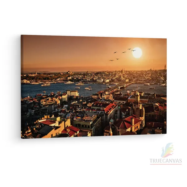 Multicolor_Istanbul_-_Duvar_Ka?????D?,_Wooden_Framed_Canvas_Paintings_|_For_Living_Room_|_Bedroom_|_Office_|_Gallery_|_Ready_Wall_Mount_Canvas_Wall_Art_Painting_|_Size_-_12_X_18In,_Ct0243