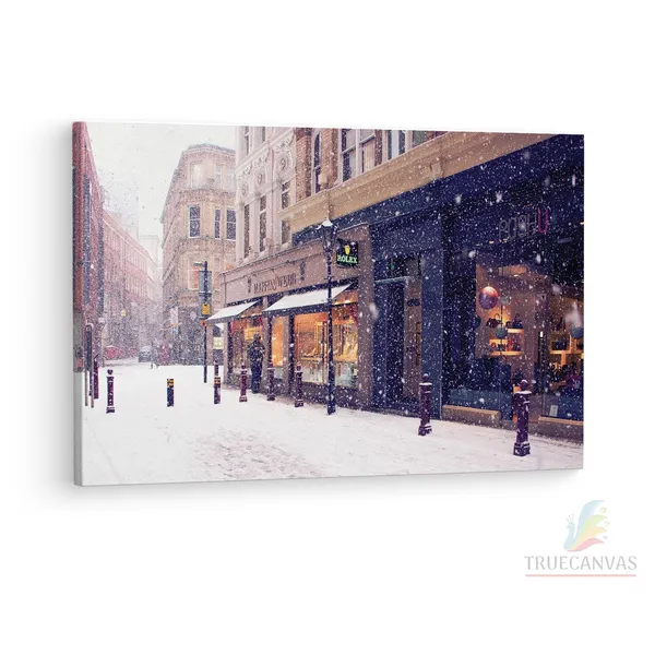 Multicolor_Europe_Street_Snow,_Wooden_Framed_Canvas_Paintings_|_For_Living_Room_|_Bedroom_|_Office_|_Gallery_|_Ready_Wall_Mount_Canvas_Wall_Art_Painting_|_Size_-_12_X_18In,_Ct0247