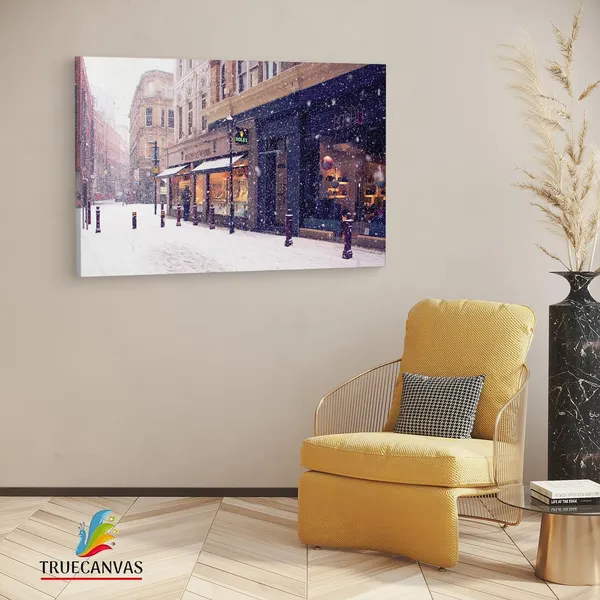 Multicolor_Europe_Street_Snow,_Wooden_Framed_Canvas_Paintings_|_For_Living_Room_|_Bedroom_|_Office_|_Gallery_|_Ready_Wall_Mount_Canvas_Wall_Art_Painting_|_Size_-_12_X_18In,_Ct0247