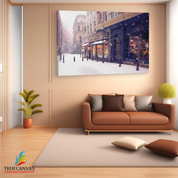 Multicolor_Europe_Street_Snow,_Wooden_Framed_Canvas_Paintings_|_For_Living_Room_|_Bedroom_|_Office_|_Gallery_|_Ready_Wall_Mount_Canvas_Wall_Art_Painting_|_Size_-_12_X_18In,_Ct0247