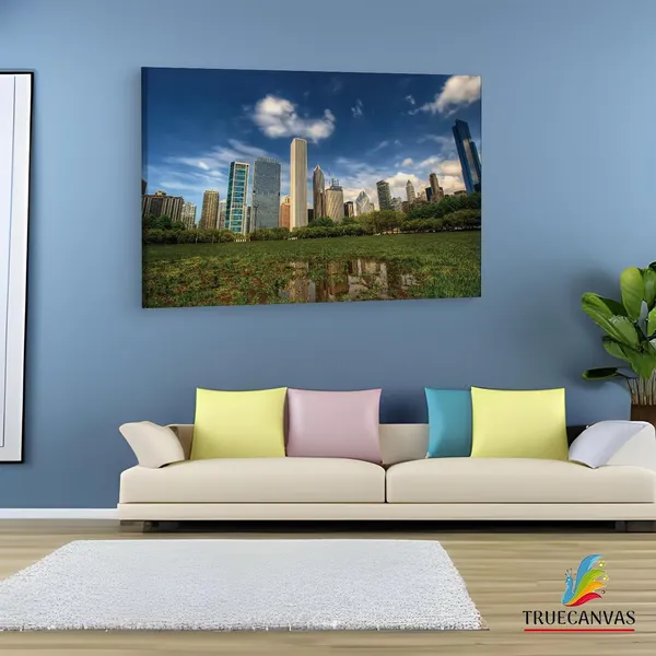 Multicolor_Central_Park_Background,_Wooden_Framed_Canvas_Paintings_|_For_Living_Room_|_Bedroom_|_Office_|_Gallery_|_Ready_Wall_Mount_Canvas_Wall_Art_Painting_|_Size_-_12_X_18In,_Ct0249