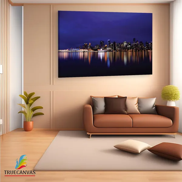 Multicolor_Vancouver_Skyline_At_Night_4K,_Wooden_Framed_Canvas_Paintings_|_For_Living_Room_|_Bedroom_|_Office_|_Gallery_|_Ready_Wall_Mount_Canvas_Wall_Art_Painting_|_Size_-_12_X_18In,_Ct0258