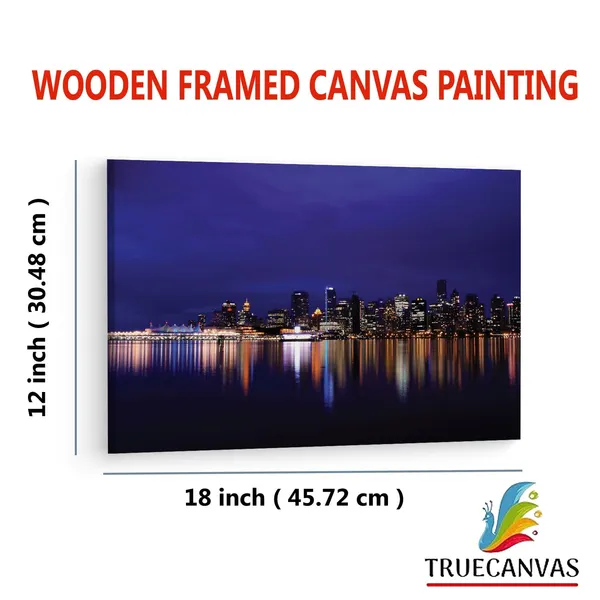 Multicolor_Vancouver_Skyline_At_Night_4K,_Wooden_Framed_Canvas_Paintings_|_For_Living_Room_|_Bedroom_|_Office_|_Gallery_|_Ready_Wall_Mount_Canvas_Wall_Art_Painting_|_Size_-_12_X_18In,_Ct0258