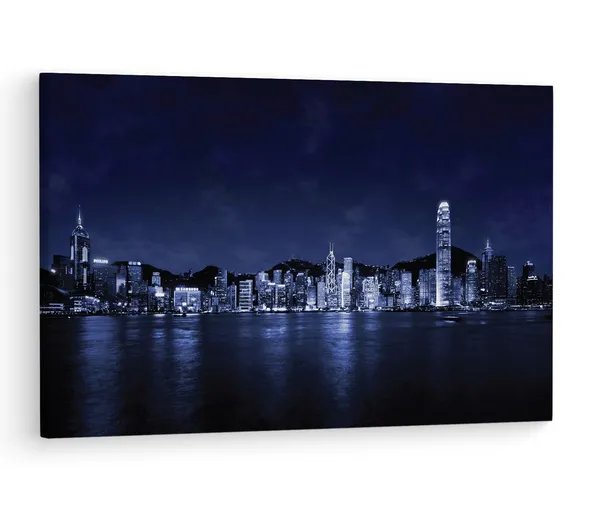 Multicolor_Hong_Kong_Skyline,_Wooden_Framed_Canvas_Paintings_|_For_Living_Room_|_Bedroom_|_Office_|_Gallery_|_Ready_Wall_Mount_Canvas_Wall_Art_Painting_|_Size_-_12_X_18In,_Ct0262