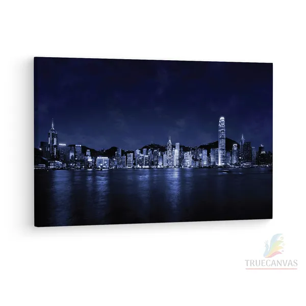 Multicolor_Hong_Kong_Skyline,_Wooden_Framed_Canvas_Paintings_|_For_Living_Room_|_Bedroom_|_Office_|_Gallery_|_Ready_Wall_Mount_Canvas_Wall_Art_Painting_|_Size_-_12_X_18In,_Ct0262