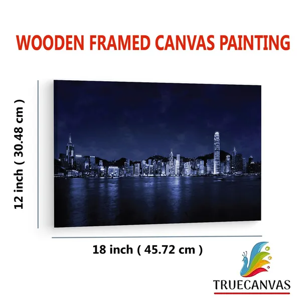 Multicolor_Hong_Kong_Skyline,_Wooden_Framed_Canvas_Paintings_|_For_Living_Room_|_Bedroom_|_Office_|_Gallery_|_Ready_Wall_Mount_Canvas_Wall_Art_Painting_|_Size_-_12_X_18In,_Ct0262