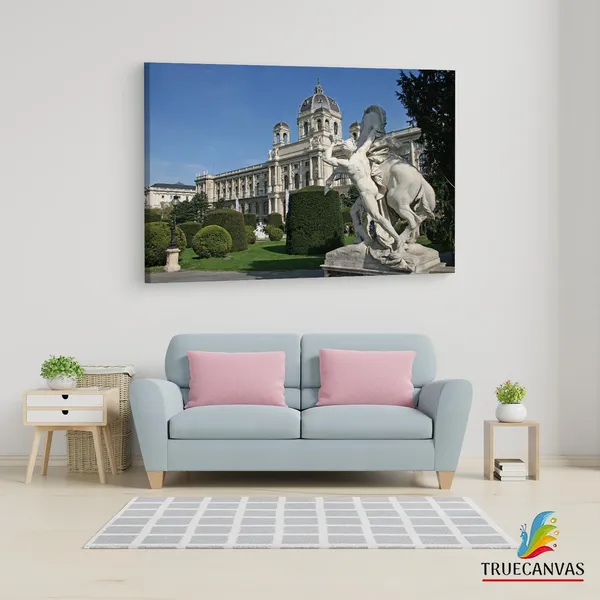 Multicolor_Statue_Near_Museum_Of_Natural,_Wooden_Framed_Canvas_Paintings_|_For_Living_Room_|_Bedroom_|_Office_|_Gallery_|_Ready_Wall_Mount_Canvas_Wall_Art_Painting_|_Size_-_12_X_18In,_Ct0267
