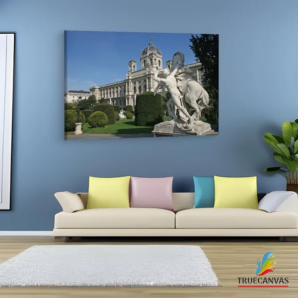 Multicolor_Statue_Near_Museum_Of_Natural,_Wooden_Framed_Canvas_Paintings_|_For_Living_Room_|_Bedroom_|_Office_|_Gallery_|_Ready_Wall_Mount_Canvas_Wall_Art_Painting_|_Size_-_12_X_18In,_Ct0267