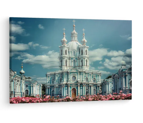Multicolor_Smol'Nyy_Cathedral,_Wooden_Framed_Canvas_Paintings_|_For_Living_Room_|_Bedroom_|_Office_|_Gallery_|_Ready_Wall_Mount_Canvas_Wall_Art_Painting_|_Size_-_12_X_18In,_Ct0274