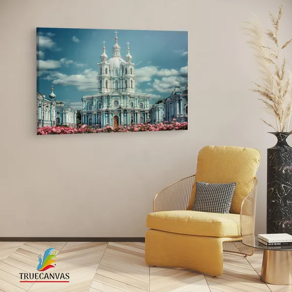 Multicolor_Smol'Nyy_Cathedral,_Wooden_Framed_Canvas_Paintings_|_For_Living_Room_|_Bedroom_|_Office_|_Gallery_|_Ready_Wall_Mount_Canvas_Wall_Art_Painting_|_Size_-_12_X_18In,_Ct0274