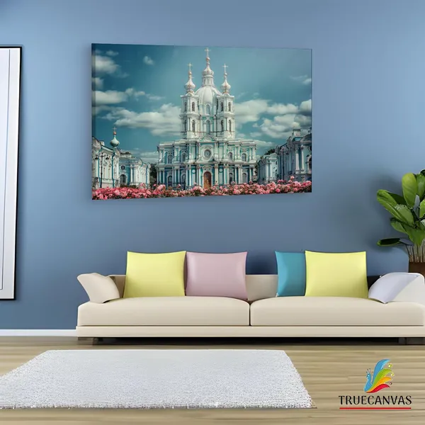 Multicolor_Smol'Nyy_Cathedral,_Wooden_Framed_Canvas_Paintings_|_For_Living_Room_|_Bedroom_|_Office_|_Gallery_|_Ready_Wall_Mount_Canvas_Wall_Art_Painting_|_Size_-_12_X_18In,_Ct0274