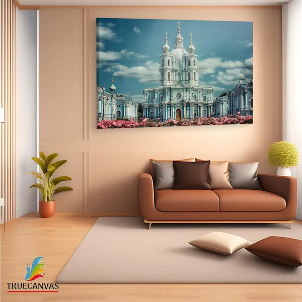 Multicolor_Smol'Nyy_Cathedral,_Wooden_Framed_Canvas_Paintings_|_For_Living_Room_|_Bedroom_|_Office_|_Gallery_|_Ready_Wall_Mount_Canvas_Wall_Art_Painting_|_Size_-_12_X_18In,_Ct0274