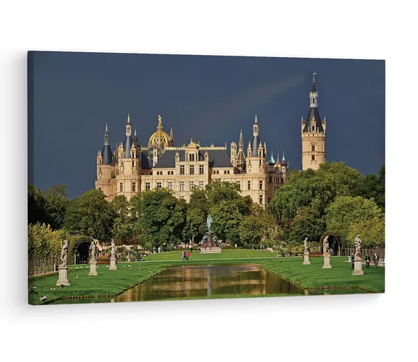 Multicolor_Schwerin_Castle,_Wooden_Framed_Canvas_Paintings_|_For_Living_Room_|_Bedroom_|_Office_|_Gallery_|_Ready_Wall_Mount_Canvas_Wall_Art_Painting_|_Size_-_12_X_18In,_Ct0276