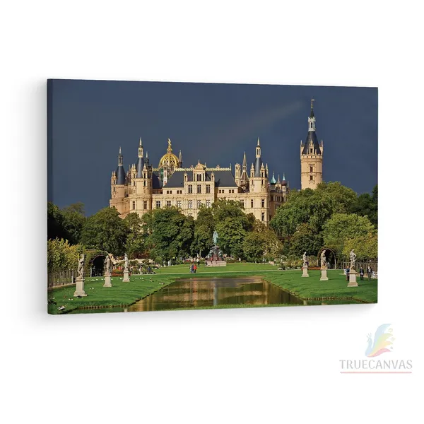 Multicolor_Schwerin_Castle,_Wooden_Framed_Canvas_Paintings_|_For_Living_Room_|_Bedroom_|_Office_|_Gallery_|_Ready_Wall_Mount_Canvas_Wall_Art_Painting_|_Size_-_12_X_18In,_Ct0276
