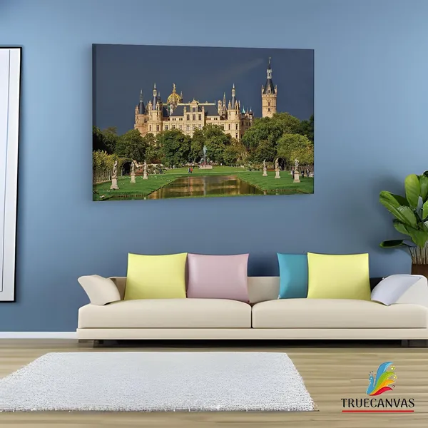 Multicolor_Schwerin_Castle,_Wooden_Framed_Canvas_Paintings_|_For_Living_Room_|_Bedroom_|_Office_|_Gallery_|_Ready_Wall_Mount_Canvas_Wall_Art_Painting_|_Size_-_12_X_18In,_Ct0276