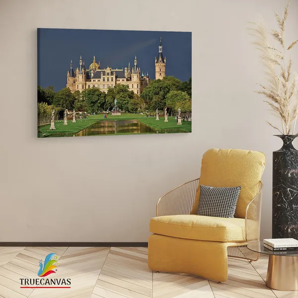 Multicolor_Schwerin_Castle,_Wooden_Framed_Canvas_Paintings_|_For_Living_Room_|_Bedroom_|_Office_|_Gallery_|_Ready_Wall_Mount_Canvas_Wall_Art_Painting_|_Size_-_12_X_18In,_Ct0276