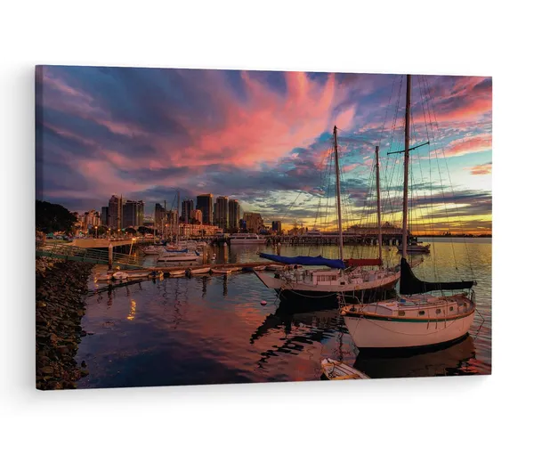 Multicolor_San_Diego_Bay,_Wooden_Framed_Canvas_Paintings_|_For_Living_Room_|_Bedroom_|_Office_|_Gallery_|_Ready_Wall_Mount_Canvas_Wall_Art_Painting_|_Size_-_12_X_18In,_Ct0278