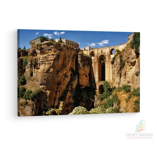 Multicolor_El_Tajo_De_Ronda,_Wooden_Framed_Canvas_Paintings_|_For_Living_Room_|_Bedroom_|_Office_|_Gallery_|_Ready_Wall_Mount_Canvas_Wall_Art_Painting_|_Size_-_12_X_18In,_Ct0279