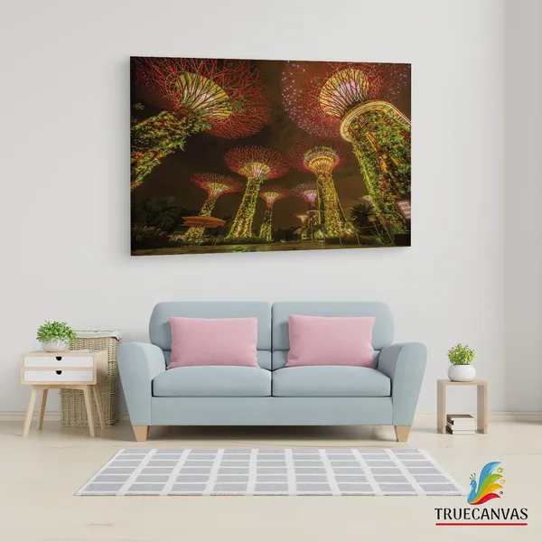 Multicolor_Supertree_Grove,_Wooden_Framed_Canvas_Paintings_|_For_Living_Room_|_Bedroom_|_Office_|_Gallery_|_Ready_Wall_Mount_Canvas_Wall_Art_Painting_|_Size_-_12_X_18In,_Ct0281