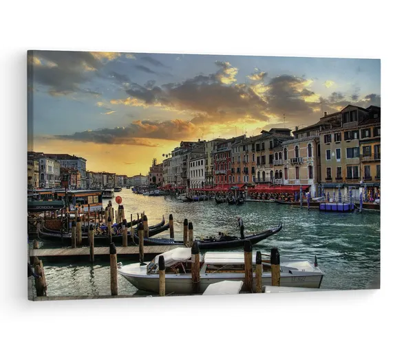 Multicolor_Grand_Canal,_Wooden_Framed_Canvas_Paintings_|_For_Living_Room_|_Bedroom_|_Office_|_Gallery_|_Ready_Wall_Mount_Canvas_Wall_Art_Painting_|_Size_-_12_X_18In,_Ct0283