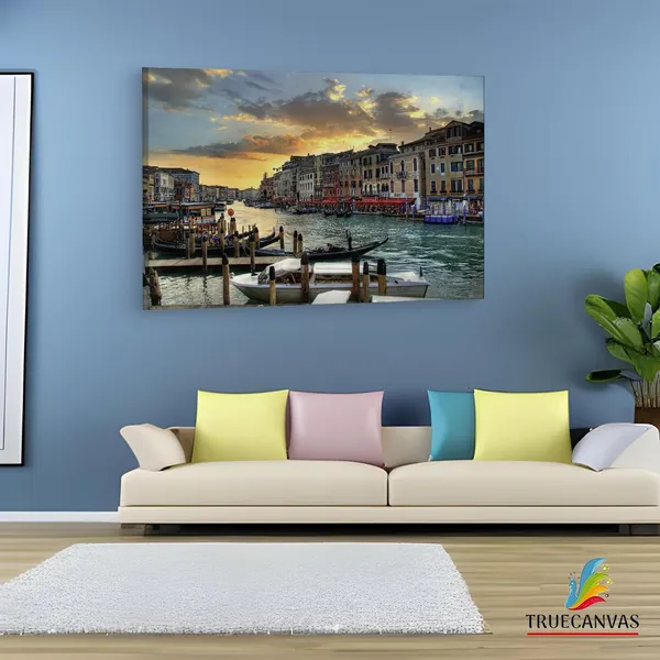 Multicolor_Grand_Canal,_Wooden_Framed_Canvas_Paintings_|_For_Living_Room_|_Bedroom_|_Office_|_Gallery_|_Ready_Wall_Mount_Canvas_Wall_Art_Painting_|_Size_-_12_X_18In,_Ct0283