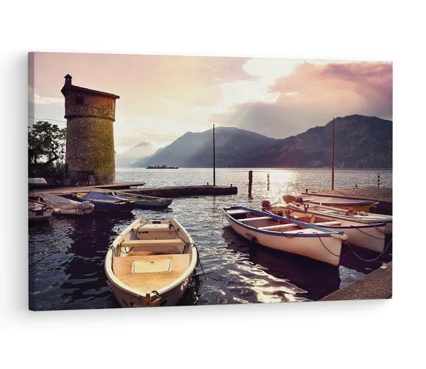 Multicolor_Italy_Pier_Morning,_Wooden_Framed_Canvas_Paintings_|_For_Living_Room_|_Bedroom_|_Office_|_Gallery_|_Ready_Wall_Mount_Canvas_Wall_Art_Painting_|_Size_-_12_X_18In,_Ct0284