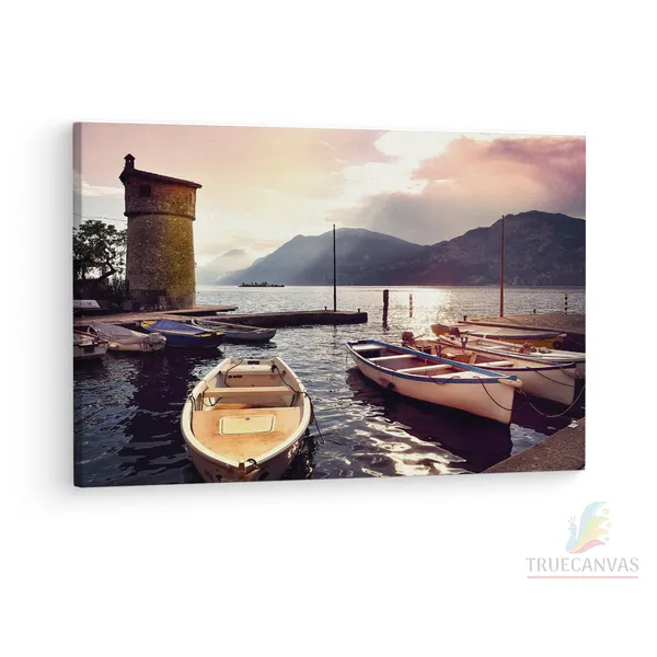 Multicolor_Italy_Pier_Morning,_Wooden_Framed_Canvas_Paintings_|_For_Living_Room_|_Bedroom_|_Office_|_Gallery_|_Ready_Wall_Mount_Canvas_Wall_Art_Painting_|_Size_-_12_X_18In,_Ct0284