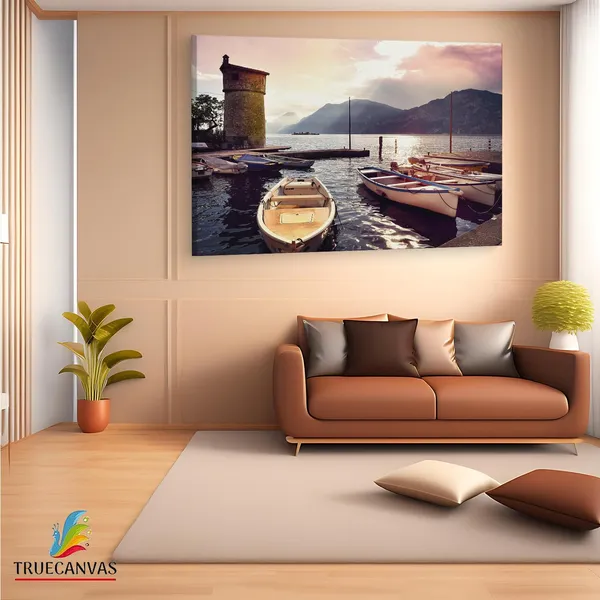 Multicolor_Italy_Pier_Morning,_Wooden_Framed_Canvas_Paintings_|_For_Living_Room_|_Bedroom_|_Office_|_Gallery_|_Ready_Wall_Mount_Canvas_Wall_Art_Painting_|_Size_-_12_X_18In,_Ct0284