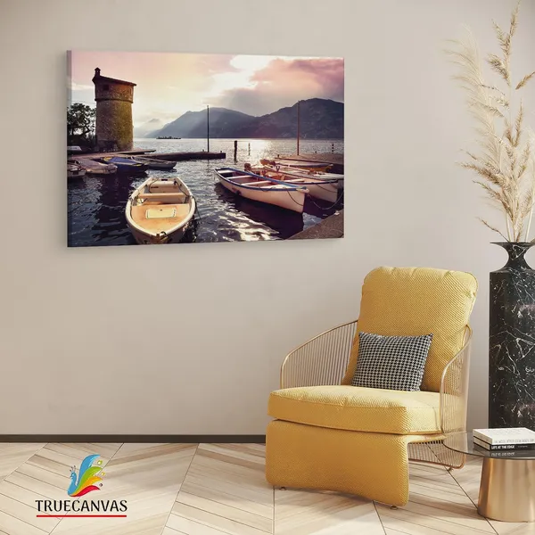 Multicolor_Italy_Pier_Morning,_Wooden_Framed_Canvas_Paintings_|_For_Living_Room_|_Bedroom_|_Office_|_Gallery_|_Ready_Wall_Mount_Canvas_Wall_Art_Painting_|_Size_-_12_X_18In,_Ct0284