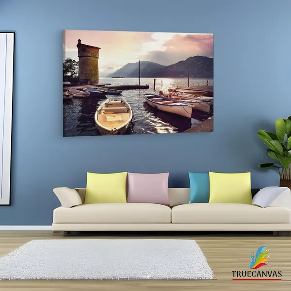 Multicolor_Italy_Pier_Morning,_Wooden_Framed_Canvas_Paintings_|_For_Living_Room_|_Bedroom_|_Office_|_Gallery_|_Ready_Wall_Mount_Canvas_Wall_Art_Painting_|_Size_-_12_X_18In,_Ct0284
