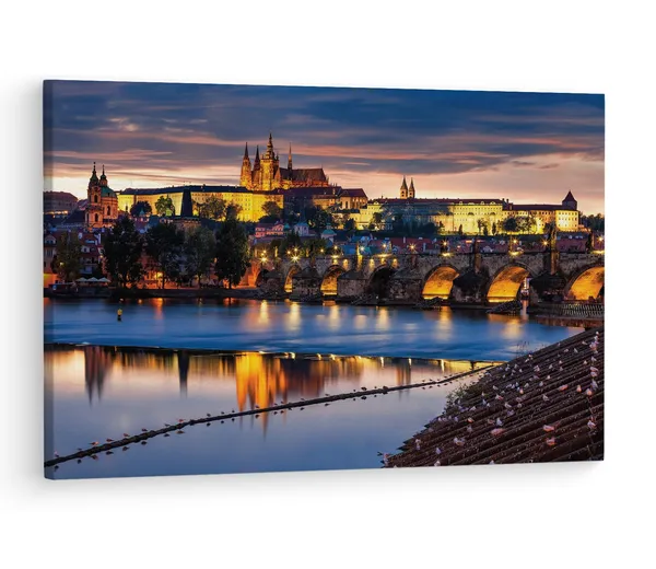 Multicolor_Charles_Bridge,_Wooden_Framed_Canvas_Paintings_|_For_Living_Room_|_Bedroom_|_Office_|_Gallery_|_Ready_Wall_Mount_Canvas_Wall_Art_Painting_|_Size_-_12_X_18In,_Ct0285