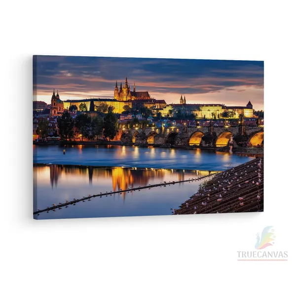 Multicolor_Charles_Bridge,_Wooden_Framed_Canvas_Paintings_|_For_Living_Room_|_Bedroom_|_Office_|_Gallery_|_Ready_Wall_Mount_Canvas_Wall_Art_Painting_|_Size_-_12_X_18In,_Ct0285