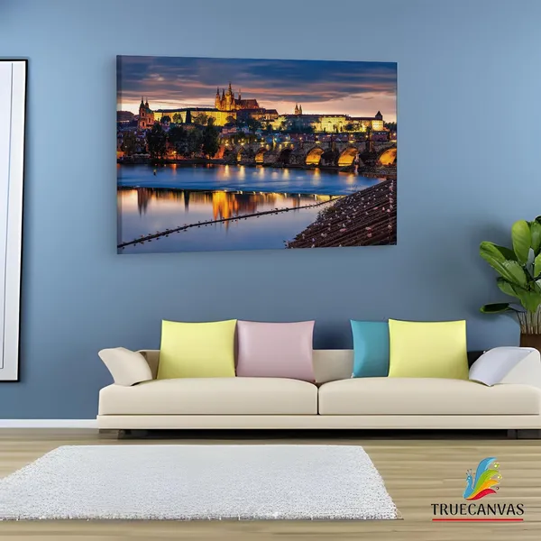 Multicolor_Charles_Bridge,_Wooden_Framed_Canvas_Paintings_|_For_Living_Room_|_Bedroom_|_Office_|_Gallery_|_Ready_Wall_Mount_Canvas_Wall_Art_Painting_|_Size_-_12_X_18In,_Ct0285